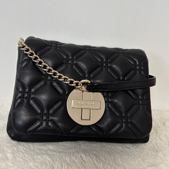 KATE SPADE - Astor Court Naomi Quilted Crossbody Bag. Black. - Picture 10 of 12